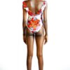 Pelliguen Silk African Print V-Neck Swimsuit