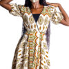 African Print Midi Wrap Dress