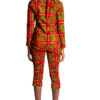 African Print Suit, Two Button Notch Lapel Jacket With Ankle High Trousers