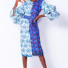 African Print Layered Sleeve Sheath Dress
