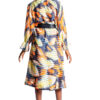 Mikoko Print Chiffon Midi Wrap Dress