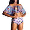 Pelliguen Fold-Over Front Bardot Top 2 Piece Swimwear