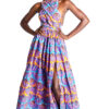 African Print Multiway Convertible Maxi Dress With Slit